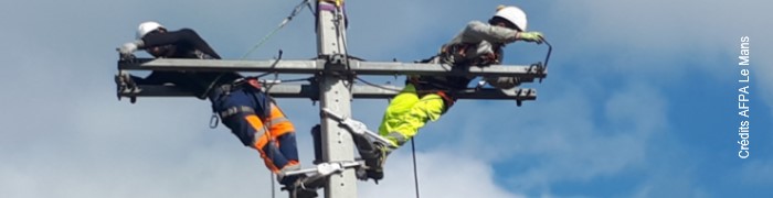 monteurs de réseaux électriques HTA BT, formation AFPA Le Mans